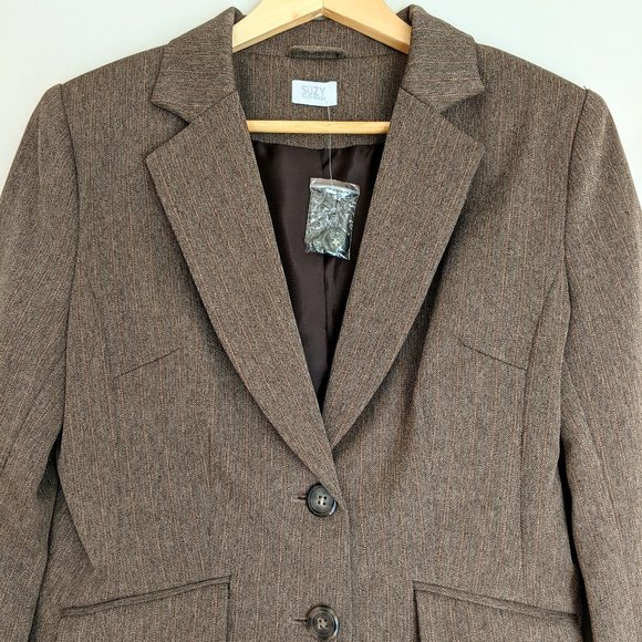 NWT Suzy Shier Herringbone Blazer - Picture 3 of 9